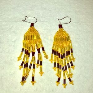 3/$15 Bumble Bee colors seed bead dangle earrings